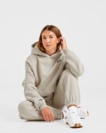 AYBL Sports Club Oversized Hoodie - Sand/Navy - Image 7