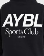 AYBL Sports Club Oversized Hoodie - Black/White - Image 6