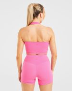 Staple Halterneck Crop Top - Summer Pink - Image 2