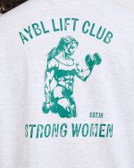 Strong Women Graphic Oversized T Shirt - Grey Marl/Green - Image 5