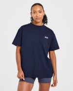 Cardio Club Oversized T Shirt - Navy - Image 2