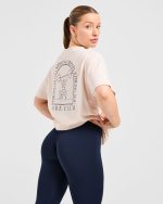 Body, Mind, You Oversized T Shirt - Peach/Navy - Image 8