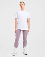 Strong Women Graphic Oversized T Shirt - White/Lilac - Image 3