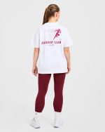 Cardio Club Oversized T Shirt - White/Burgundy - Image 4