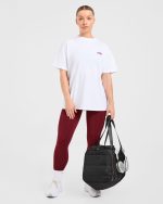 Cardio Club Oversized T Shirt - White/Burgundy - Image 7