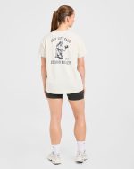 Strong Women Graphic Oversized T Shirt - Beige/Charcoal - Image 4