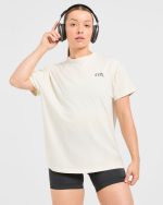 Strong Women Graphic Oversized T Shirt - Beige/Charcoal - Image 7