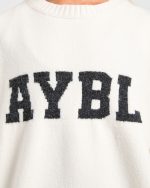 Varsity Oversized Knitted Sweater - Off White - Image 5