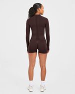 Empower Seamless Full Zip Jacket - Cocoa Brown - Image 4