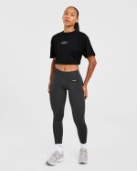Athletics Track Oversized T Shirt - Black/White - Image 7