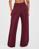 Varsity Oversized Knitted Joggers - Burgundy - Image 2