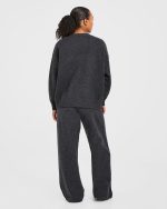 Varsity Oversized Knitted Joggers - Charcoal - Image 4
