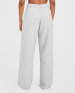 Varsity Oversized Knitted Joggers - Grey Marl - Image 2