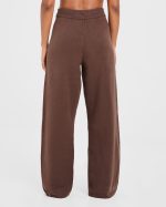 Varsity Oversized Knitted Joggers - Brown - Image 2