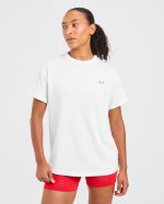Athletics Sport Dept Oversized T Shirt - White/Red - Image 2