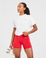 Athletics Sport Dept Oversized T Shirt - White/Red - Image 7