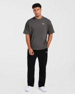 Essential Oversized T Shirt - Charcoal/Butter - Image 4
