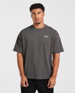 Essential Oversized T Shirt - Charcoal/Butter - Image 2