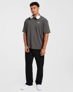 Essential Oversized T Shirt - Charcoal/Butter - Image 7