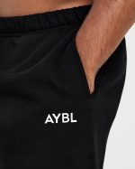 Essential Oversized Straight Leg Joggers - Black - Image 5