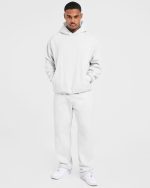 Essential Oversized Straight Leg Joggers - Grey Marl - Image 7