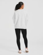 Varsity Oversized Knitted Sweater - Grey Marl - Image 4