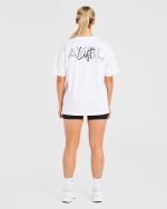 Lift Graphic Oversized T Shirt - White - Image 3