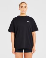 Lift Graphic Oversized T Shirt - Black - Image 2
