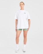 Sports Club Wavy Oversized T Shirt - White - Image 4