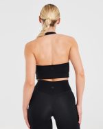 Staple Halterneck Crop Top - Black - Image 2
