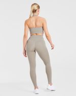 Staple Halterneck Crop Top - Muted Taupe - Image 4