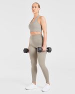 Staple Halterneck Crop Top - Muted Taupe - Image 7