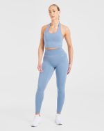 Staple Halterneck Crop Top - Slate Blue - Image 3