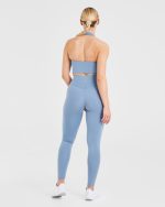 Staple Halterneck Crop Top - Slate Blue - Image 4