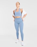 Staple Halterneck Crop Top - Slate Blue - Image 8
