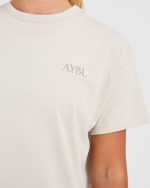 Athletics Club Oversized T Shirt - Taupe Beige - Image 5