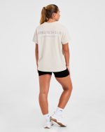 Athletics Club Oversized T Shirt - Taupe Beige - Image 4