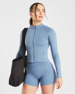 Staple Zip Jacket - Slate Blue - Image 7