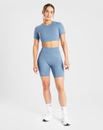 Staple Crop Top - Slate Blue - Image 3