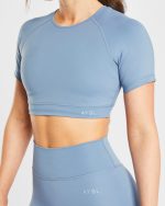 Staple Crop Top - Slate Blue - Image 5