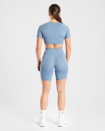 Staple Crop Top - Slate Blue - Image 4
