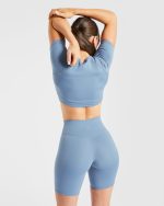 Staple Crop Top - Slate Blue - Image 7
