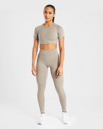 Staple Crop Top - Muted Taupe - Image 2