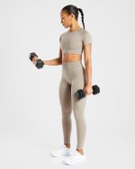 Staple Crop Top - Muted Taupe - Image 6