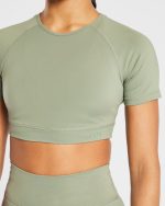 Staple Crop Top - Olive Green - Image 5