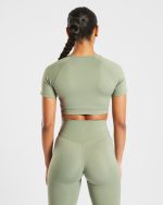 Staple Crop Top - Olive Green - Image 2