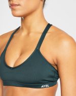 Essential Strappy Sports Bra - Forest Green - Image 5