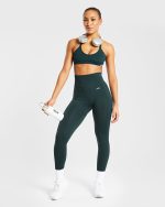 Essential Strappy Sports Bra - Forest Green - Image 7