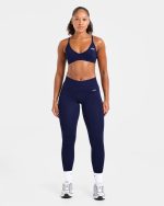 Adapt Seamless Strappy Sports Bra - Deep Navy - Image 3