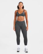 Adapt Seamless Strappy Sports Bra - Dark Charcoal - Image 3